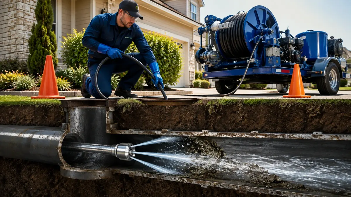 Main Sewer Line Hydro Jet Cleaning in Auberry